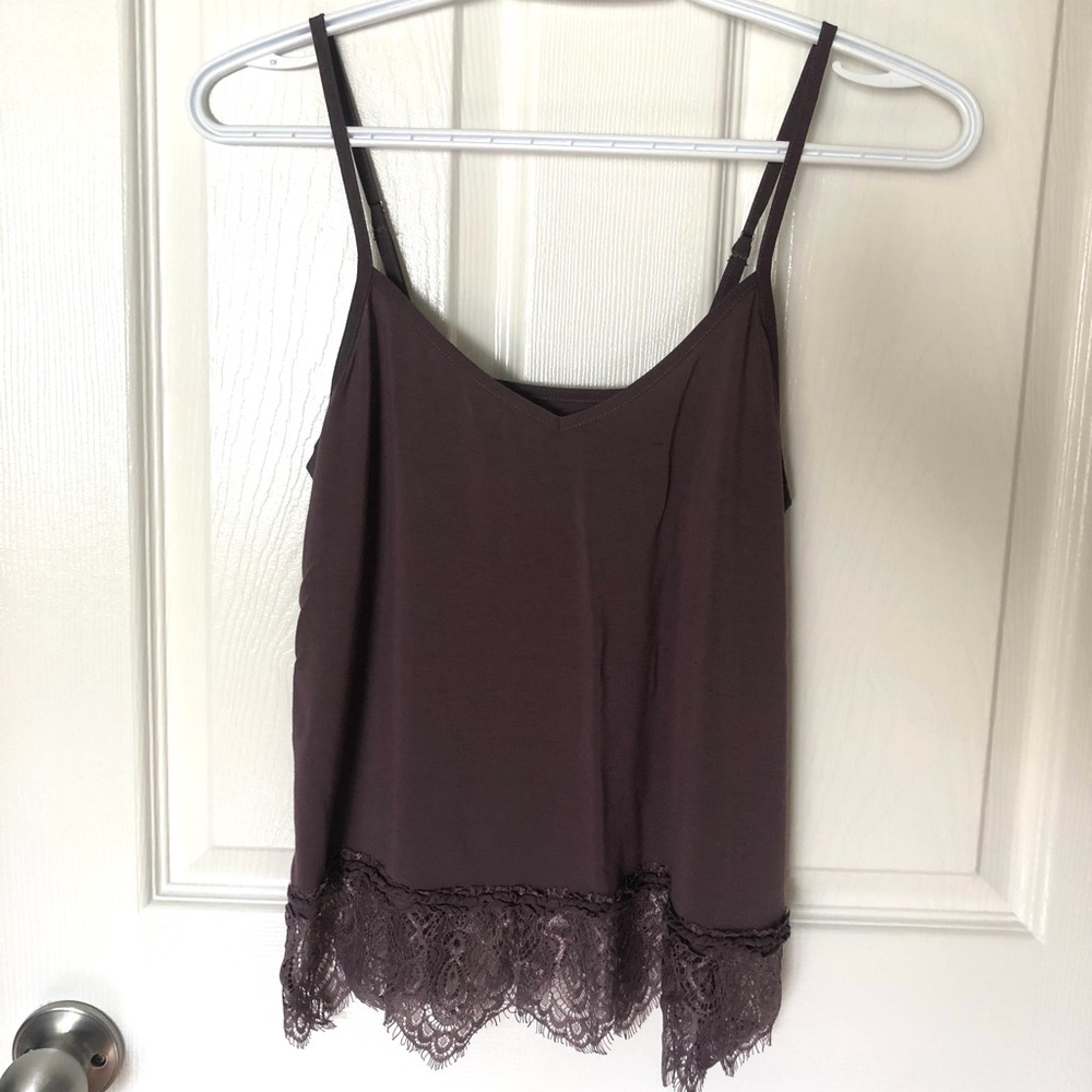 American Eagle Purple Lace-Bottom Camisole